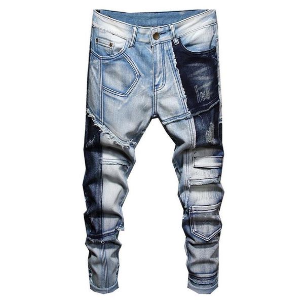 men's jeans kiovno men ripped pleated pants patchwork washed denim trousers for male size 29-38 stretch, Blue
men's jeans kiovno men ripped pleated pants patchwork washed denim trousers for male size 29-38 stretch, Blue