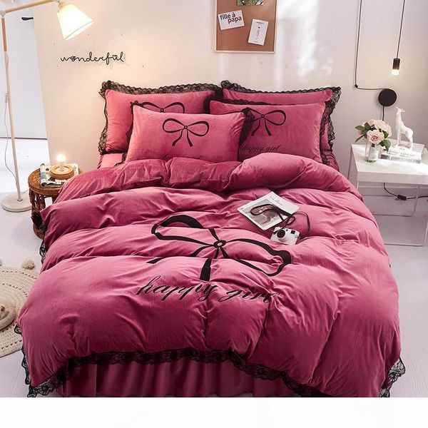 bow bedding set lace edge bedding bed bean paste bed set linen king size sheet skirt velvet duvet cover
bow bedding set lace edge bedding bed bean paste bed set linen king size sheet skirt velvet duvet cover