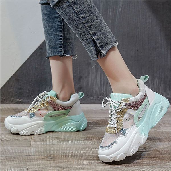 women fashion shoes platform lace up casual shoes woman bling designers mesh tennis female walking trainers chunky sneaker, Black
women fashion shoes platform lace up casual shoes woman bling designers mesh tennis female walking trainers chunky sneaker, Black