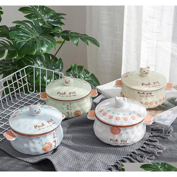 1l creative cartoon pig ceramic instant noodle bowl with lid soup pot anti-scal sqcrty wphome
1l creative cartoon pig ceramic instant noodle bowl with lid soup pot anti-scal sqcrty wphome