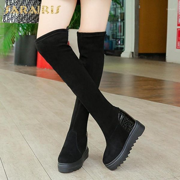 boots sarairis 2021 design slip-on over the knee high boot platform wedges stretch trendy fashion ins wholesale thigh boots1, Black
boots sarairis 2021 design slip-on over the knee high boot platform wedges stretch trendy fashion ins wholesale thigh boots1, Black