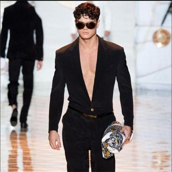spring and summer european and american fashionable men's pants casual versatile black jumpsuit small feet show off personalized trend
spring and summer european and american fashionable men's pants casual versatile black jumpsuit small feet show off personalized trend