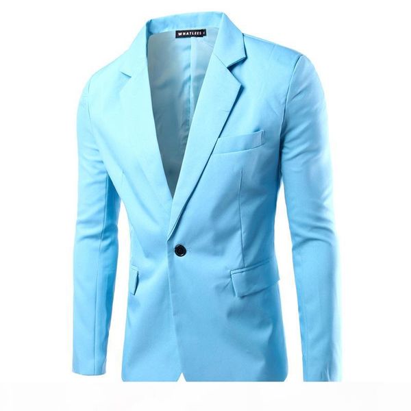 spring new fashion pure color slim men's suits a buckle casual men's blazers men's coats blue, White;black
spring new fashion pure color slim men's suits a buckle casual men's blazers men's coats blue, White;black