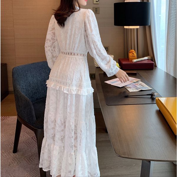 new autumn dressed in white female 2021 long with single-v-elegant black lace cleavage dress vintage woman oa87, Black;gray
new autumn dressed in white female 2021 long with single-v-elegant black lace cleavage dress vintage woman oa87, Black;gray