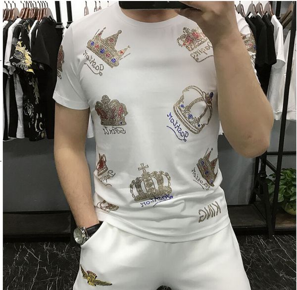 european style drill fit short sleeve men's t-shirts fashion cool bottoming young man 2022 holiday tshirt 126, White;black
european style drill fit short sleeve men's t-shirts fashion cool bottoming young man 2022 holiday tshirt 126, White;black