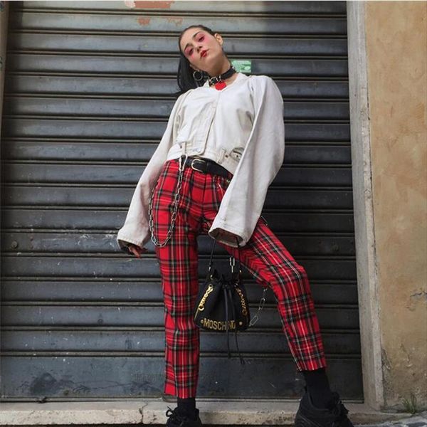 2020 new plaid pants women hight waist trousers women harem pants full length streetwear pockets plus size spring, Black;white
2020 new plaid pants women hight waist trousers women harem pants full length streetwear pockets plus size spring, Black;white