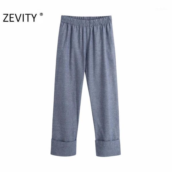 zevity new women vintage solid color hem roll up straight pants femme elastic waist trousers ladies retro casual chic pants p9541, Black;white
zevity new women vintage solid color hem roll up straight pants femme elastic waist trousers ladies retro casual chic pants p9541, Black;white