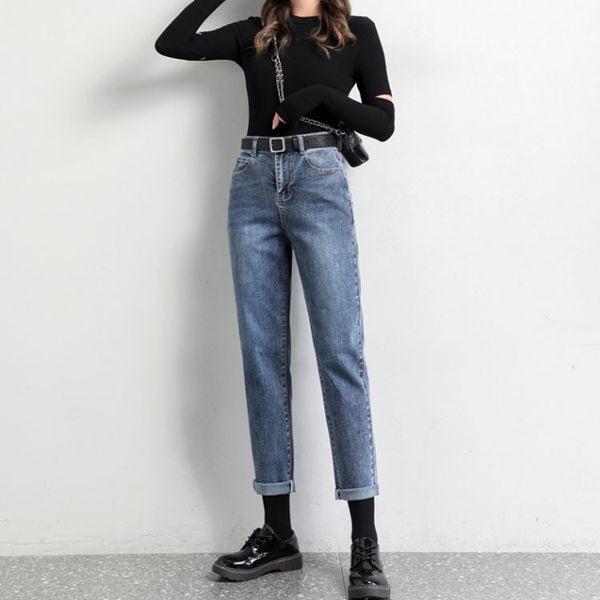 jeans women 2020 new versatile show thin high waist loose straight tube wide leg harem radish autumn winter daddy pants, Blue
jeans women 2020 new versatile show thin high waist loose straight tube wide leg harem radish autumn winter daddy pants, Blue