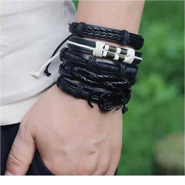 eif dock new punk vintage 5 pcs/set multilayer fatima charm black weave men leather bracelets for women homme femme male qylxpm
eif dock new punk vintage 5 pcs/set multilayer fatima charm black weave men leather bracelets for women homme femme male qylxpm