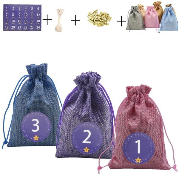 gift wrap 24pcs colorful linen bags christmas halloween candy drawstring pouch with clip rope stickers xmas party pendant sacks
gift wrap 24pcs colorful linen bags christmas halloween candy drawstring pouch with clip rope stickers xmas party pendant sacks