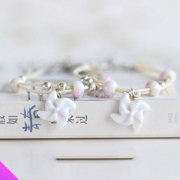 charm bracelets wholesale 10pcs2021 cute windmill ceramic bracelet sweet and romantic wax rope female 4 styles factory direct sales, Golden;silver
charm bracelets wholesale 10pcs2021 cute windmill ceramic bracelet sweet and romantic wax rope female 4 styles factory direct sales, Golden;silver