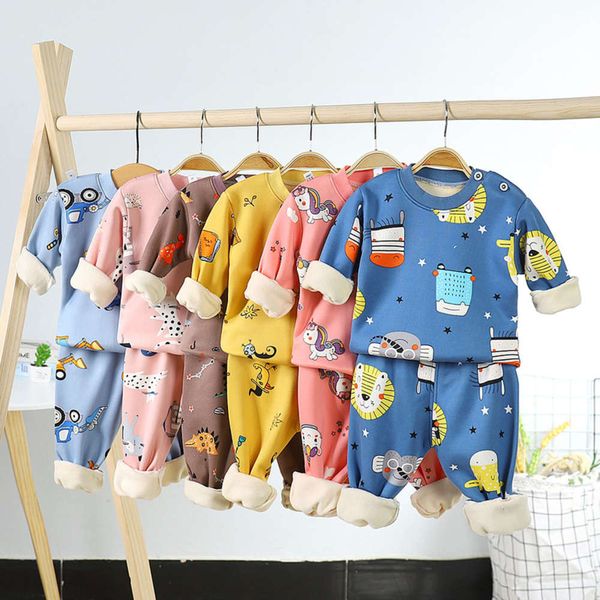warm underwear with plush and thickened baby's home winter children's pajamas cloth autumn pants set, Blue;red
warm underwear with plush and thickened baby's home winter children's pajamas cloth autumn pants set, Blue;red