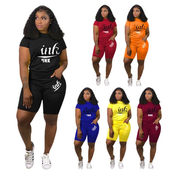 women shorts sets sportswear summer tracksuit designer t-shirt short sleeve and short pants fitness outfit two piece clothing h12710, White
women shorts sets sportswear summer tracksuit designer t-shirt short sleeve and short pants fitness outfit two piece clothing h12710, White
