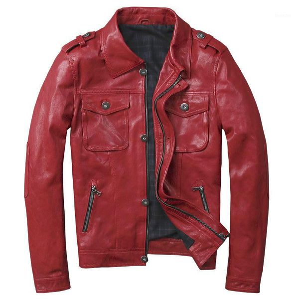 men's leather & faux zvaqs plus size sheepskin genuine jacket men red turn-down collar short zipper pocket motorcycle coat bomber jacke, Black
men's leather & faux zvaqs plus size sheepskin genuine jacket men red turn-down collar short zipper pocket motorcycle coat bomber jacke, Black