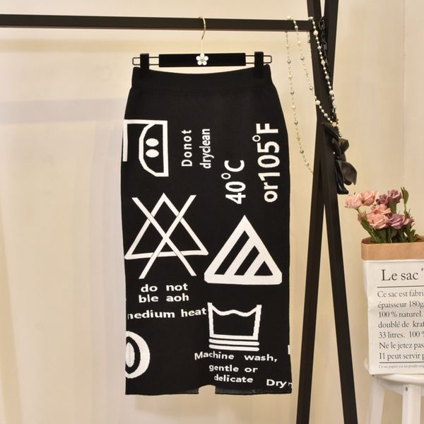 women's autumn skirt knit letters split winter thick soft midi pencil skirts japan girl harajuku woman faldas female ls153 q1209, Black
women's autumn skirt knit letters split winter thick soft midi pencil skirts japan girl harajuku woman faldas female ls153 q1209, Black