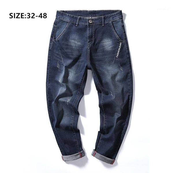 men jeans scretched blue black denim plus size oversized pants 40 42 44 46 48 distressed scratched straight leg loose trousers1
men jeans scretched blue black denim plus size oversized pants 40 42 44 46 48 distressed scratched straight leg loose trousers1