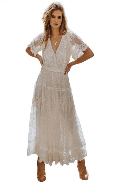 hollow out white dress women long lace dress criss cross semi sheer plunge v neck short sleeve lace maxi, Black;gray
hollow out white dress women long lace dress criss cross semi sheer plunge v neck short sleeve lace maxi, Black;gray
