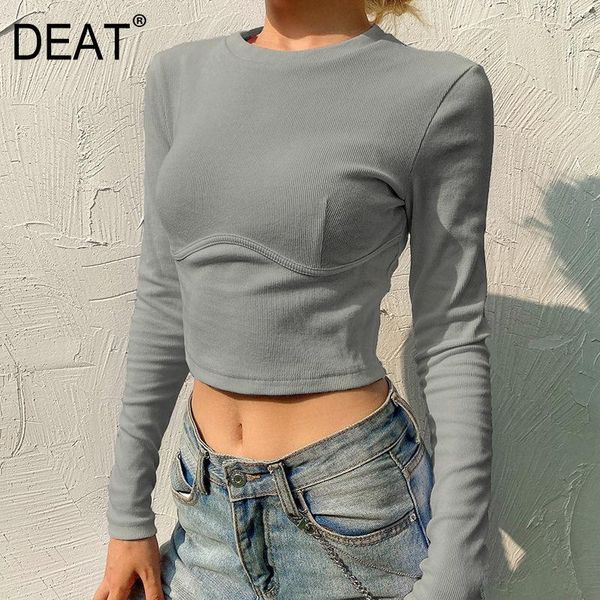 deat 2020 new summer and atuumn round neck bra short knitting pullover elastic t-shirt full sleeves female wm839011, White
deat 2020 new summer and atuumn round neck bra short knitting pullover elastic t-shirt full sleeves female wm839011, White