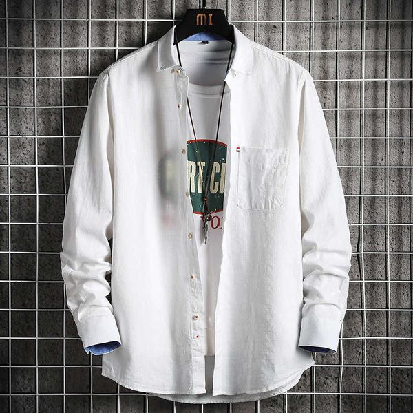 2021 spring long sleeve shirt men's cotton 80% linen 20% solid color inch coat fashion, White;black
2021 spring long sleeve shirt men's cotton 80% linen 20% solid color inch coat fashion, White;black