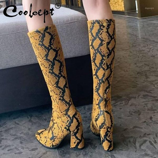 boots coolcept 2021 fashion snakeskin pu leather knee high pointed toe square heel autumn women shoes size 34-431, Black
boots coolcept 2021 fashion snakeskin pu leather knee high pointed toe square heel autumn women shoes size 34-431, Black