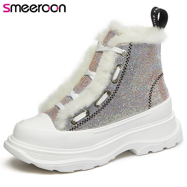 smeeroon 2021 wool snow boots women flat platform shoes crystal fashion warm casual shoes women ankle boots, Black
smeeroon 2021 wool snow boots women flat platform shoes crystal fashion warm casual shoes women ankle boots, Black
