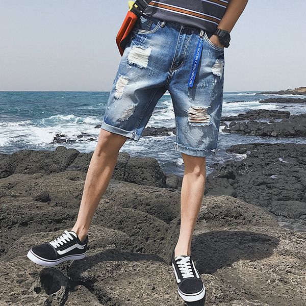 dropshipping summer thin loose straight jeans for men fashion casual ripped holes denim shorts light blue washed cowboy trousers q0105, Black;white
dropshipping summer thin loose straight jeans for men fashion casual ripped holes denim shorts light blue washed cowboy trousers q0105, Black;white