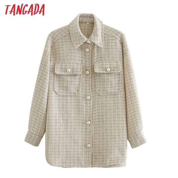 tangada women plaid pattern thick coats jacket pearl buttons long sleeves pocket ladies elegant autumn winter coat 3r19 201103, Black
tangada women plaid pattern thick coats jacket pearl buttons long sleeves pocket ladies elegant autumn winter coat 3r19 201103, Black