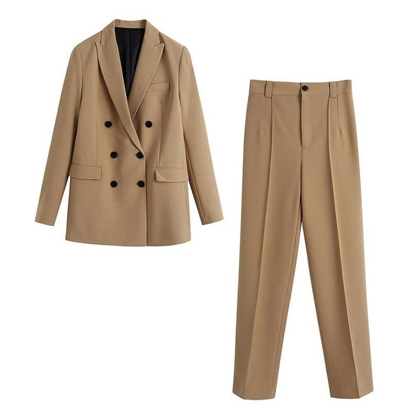 2021 spring women french style 2 pcs suit+pant fashion double breasted solid blazer vintage long sleeve female chic, White
2021 spring women french style 2 pcs suit+pant fashion double breasted solid blazer vintage long sleeve female chic, White