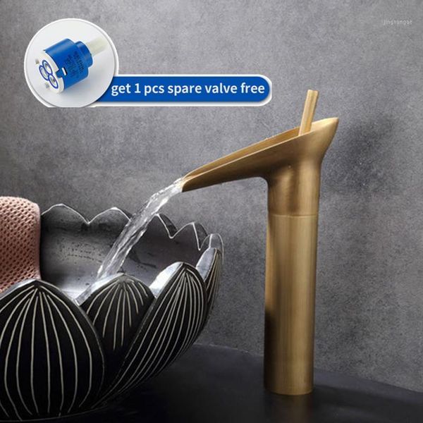 gisha basin faucets antique brass waterfall basin sink faucet mixers taps bathroom water taps deck mounted g10341
gisha basin faucets antique brass waterfall basin sink faucet mixers taps bathroom water taps deck mounted g10341