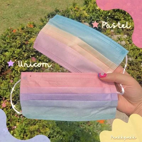 net red with rainbow gradient pattern disposable three-layer mask cute girl personality print mask
net red with rainbow gradient pattern disposable three-layer mask cute girl personality print mask