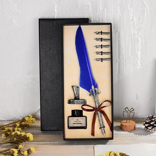 european retro feather pen set birthday gift valentine ink pen set beautiful calligraphy ink various colors quill1
european retro feather pen set birthday gift valentine ink pen set beautiful calligraphy ink various colors quill1