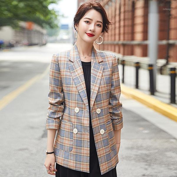 elegant plaid fabric formal styles blazers jackets coat long sleeve women autumn winter ladies blaser outwear1, White;black
elegant plaid fabric formal styles blazers jackets coat long sleeve women autumn winter ladies blaser outwear1, White;black