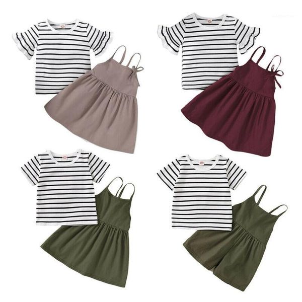 2020 summer toddler kids baby girls clothes set short sleeve striped t-shirt strap dress shorts clothing outfits 2pcs1, White
2020 summer toddler kids baby girls clothes set short sleeve striped t-shirt strap dress shorts clothing outfits 2pcs1, White