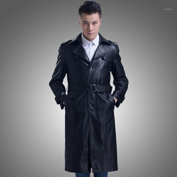 2020 autumn male ultra long leather clothing turn down suit collar men's leather overcoat trench coat gabardina de cuero1, Black
2020 autumn male ultra long leather clothing turn down suit collar men's leather overcoat trench coat gabardina de cuero1, Black