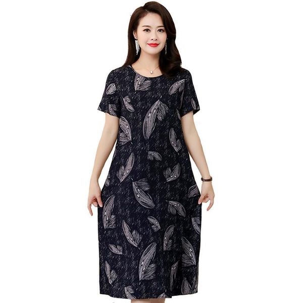2021 new middle-aged summer dress women loose comfortable print o-neck short sleeve casual dress plus size 5xl women long dress, Black;gray
2021 new middle-aged summer dress women loose comfortable print o-neck short sleeve casual dress plus size 5xl women long dress, Black;gray