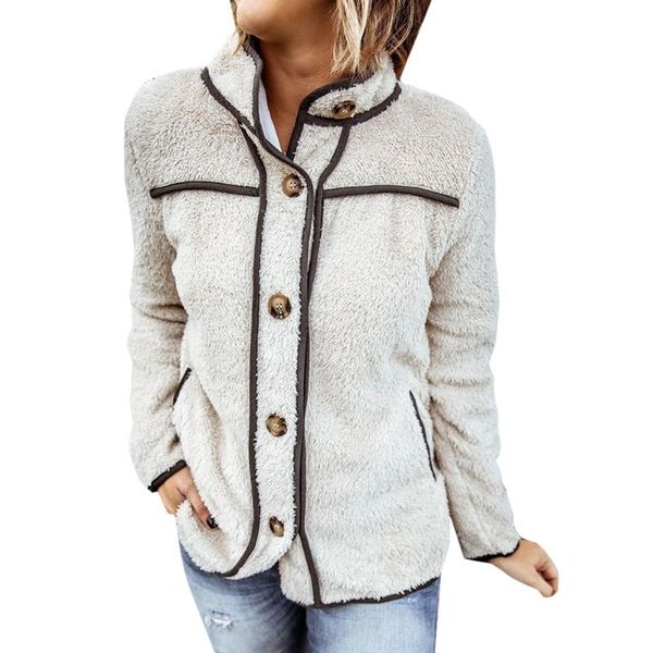 women's jackets patchwork fluffy coat for women long sleeve single breasted fuzzy stand collar ladies casual comfy winter warm outwear, Black;brown
women's jackets patchwork fluffy coat for women long sleeve single breasted fuzzy stand collar ladies casual comfy winter warm outwear, Black;brown