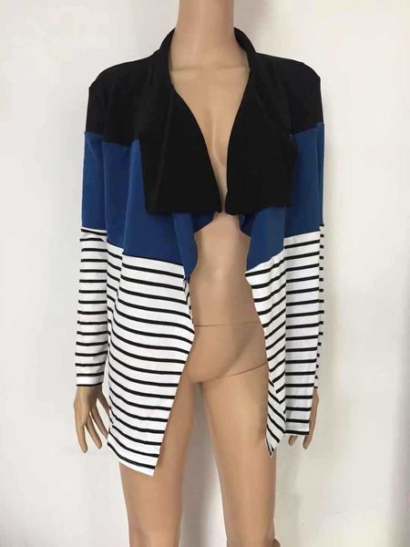 spring sleeve long for casual woman printed irregular female shredded cardigan striped shirt s609, White
spring sleeve long for casual woman printed irregular female shredded cardigan striped shirt s609, White