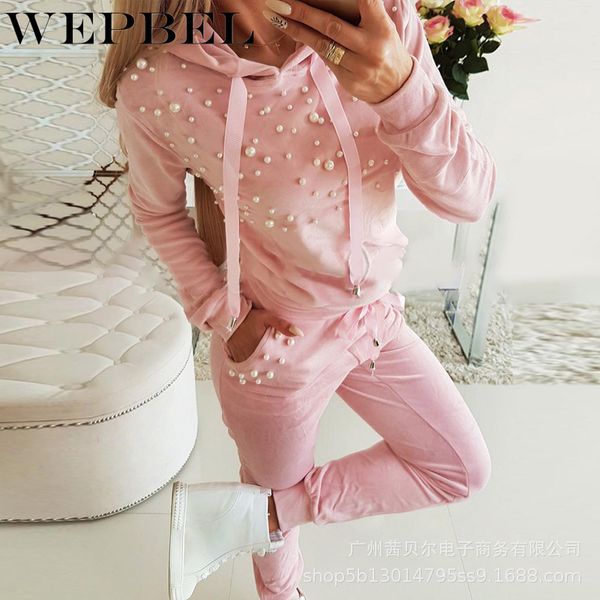 women elegant long sleeve hooded two piece sets pink pearl sweatshirt and drawstring pants autumn winter female tracksuit q1210, Black;white
women elegant long sleeve hooded two piece sets pink pearl sweatshirt and drawstring pants autumn winter female tracksuit q1210, Black;white