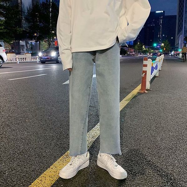 autumn straight jeans men's trend korean versatile casual pants chic handsome wide leg lace pants, Blue
autumn straight jeans men's trend korean versatile casual pants chic handsome wide leg lace pants, Blue