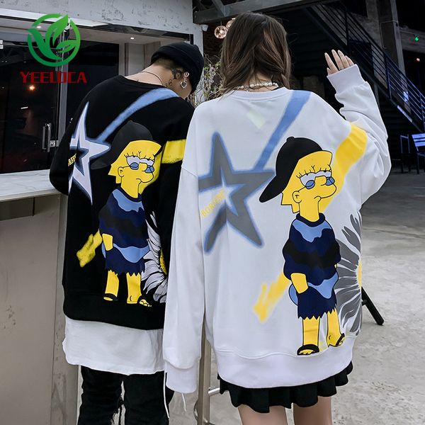 european style cartoon printed long-sleeved shirt for men and women 2020 autumn fashion oversized couple's super large size c1115, Black;white
european style cartoon printed long-sleeved shirt for men and women 2020 autumn fashion oversized couple's super large size c1115, Black;white