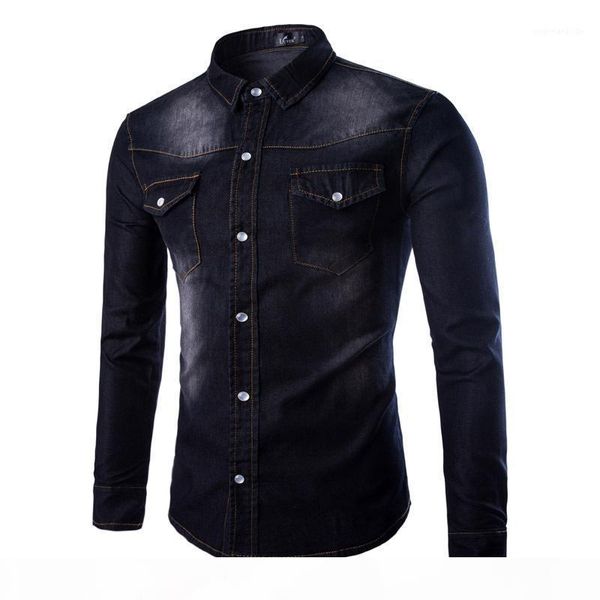 mens denim shirts spring autumn fashion double pocket solid shirts casual slim fit shirts homme 1, White;black
mens denim shirts spring autumn fashion double pocket solid shirts casual slim fit shirts homme 1, White;black