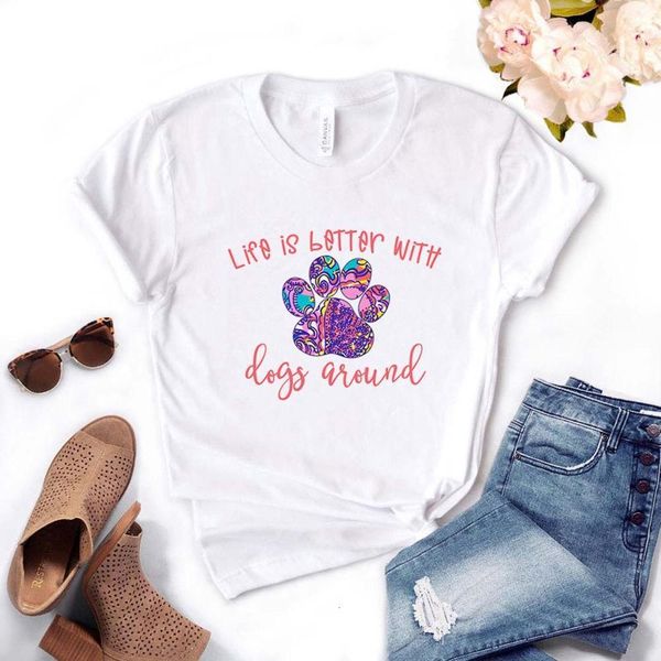 women t shirt life is better with dogs print tshirt women short sleeve o neck loose t-shirt ladies causal tee shirt, White
women t shirt life is better with dogs print tshirt women short sleeve o neck loose t-shirt ladies causal tee shirt, White