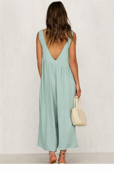 solid color loose jumpsuit backless tank siamese trousers women jumpsuits fashion women clothes black white drop ship 220076
solid color loose jumpsuit backless tank siamese trousers women jumpsuits fashion women clothes black white drop ship 220076