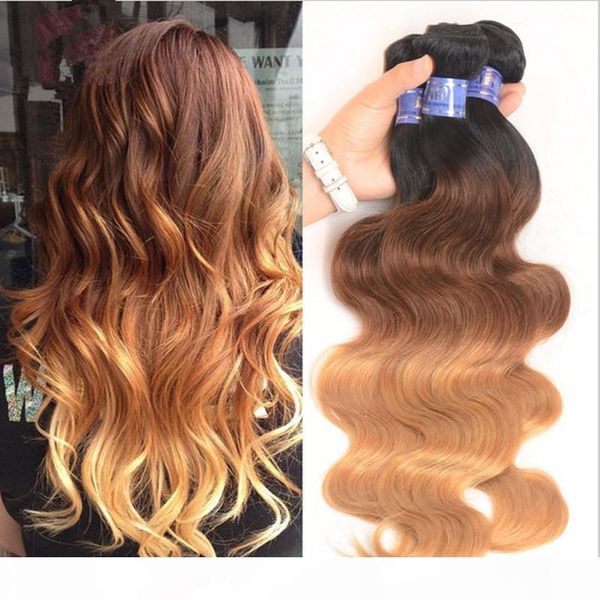 3 pcs lot 9a grade 1b 4 27 ombre virgin brazilian human hair body wave bundles three tone honey blonde ombre hair extensions, Black
3 pcs lot 9a grade 1b 4 27 ombre virgin brazilian human hair body wave bundles three tone honey blonde ombre hair extensions, Black