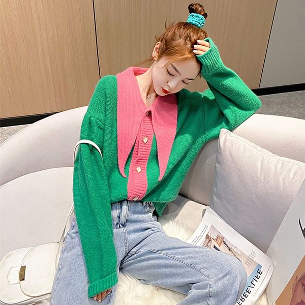 2021 new korean style female design jacket autumn winter blend lapel colors knitted versatile temperament cardigan fashion xrro, White;black
2021 new korean style female design jacket autumn winter blend lapel colors knitted versatile temperament cardigan fashion xrro, White;black