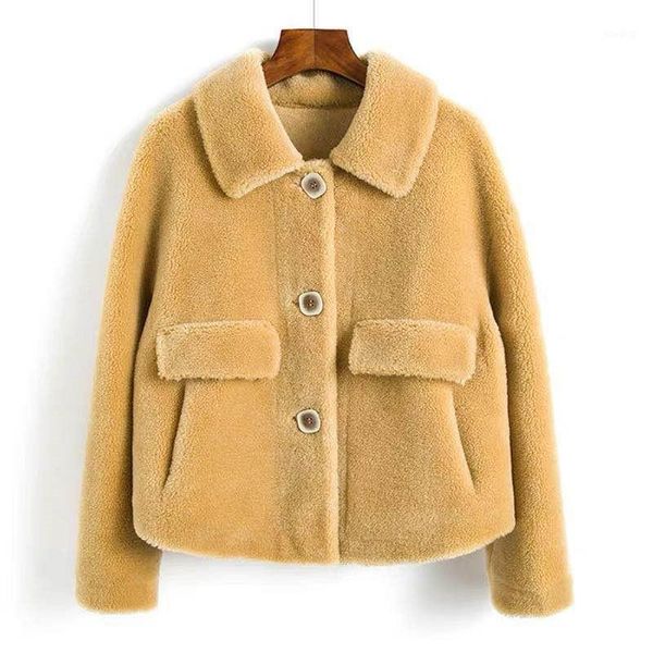 fashion woman lapel granular wool thick short coat leather fur solid color five colors small coat 2020 autumn winter new1, Black
fashion woman lapel granular wool thick short coat leather fur solid color five colors small coat 2020 autumn winter new1, Black