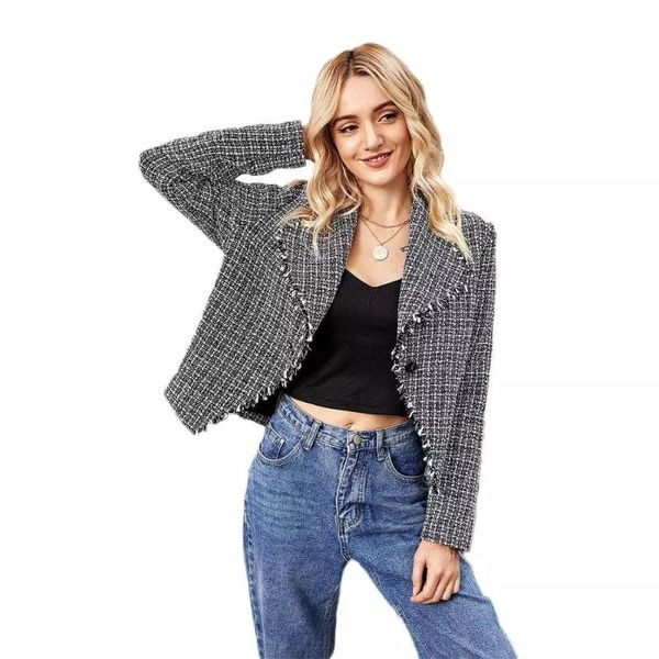 woman coats autumn winter 2020 fashion turn-down collar long sleeve woolen coat women casual single button plaid jacket jaqueta, Black;brown
woman coats autumn winter 2020 fashion turn-down collar long sleeve woolen coat women casual single button plaid jacket jaqueta, Black;brown