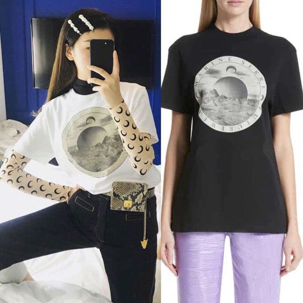 style 20 years round summer new boyfriend moon print white short sleeve t-shirt loose simple crew neck women, Black;gray
style 20 years round summer new boyfriend moon print white short sleeve t-shirt loose simple crew neck women, Black;gray