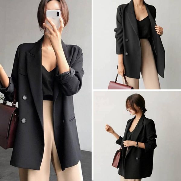 black suit ladies blouse korean-style loose british spring and autumn casual drape online celebrity fried street small suit coat, White;black
black suit ladies blouse korean-style loose british spring and autumn casual drape online celebrity fried street small suit coat, White;black