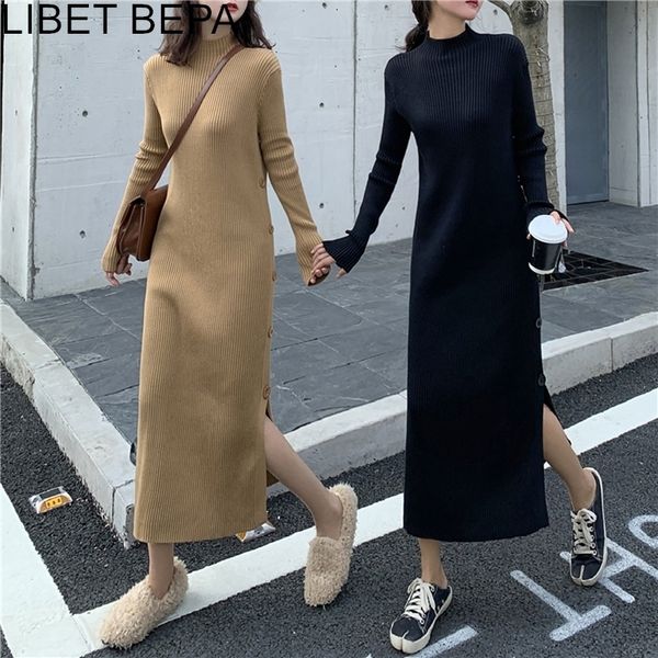 new autumn winter women knitting dress turtleneck basic bottoming oversize casual warm buttons split long dresses dr4767 201027, Black;gray
new autumn winter women knitting dress turtleneck basic bottoming oversize casual warm buttons split long dresses dr4767 201027, Black;gray